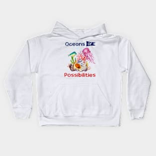 sea animal fish oceans of possibilities Kids Hoodie